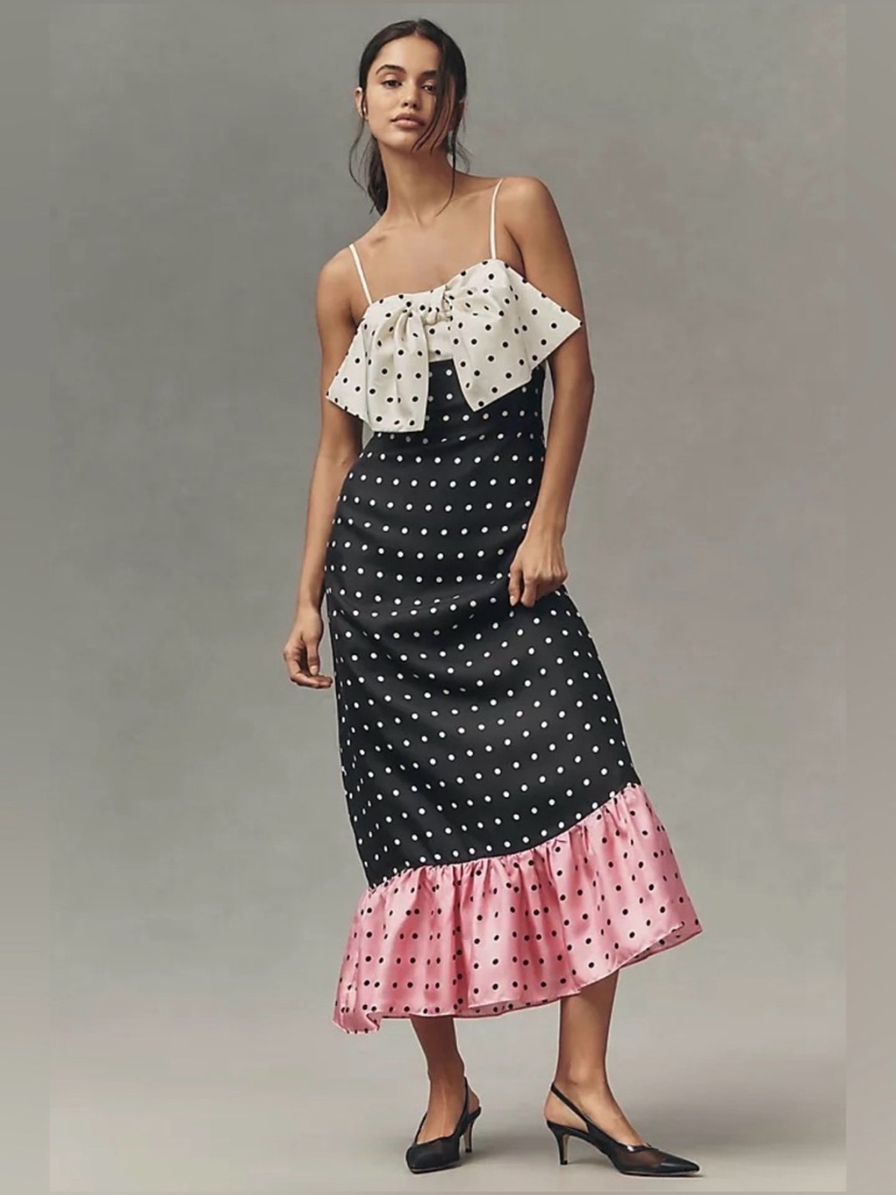 Anthropologie Maude Club Penelope Sleeveless Bow Ruffle‎ Silk Maxi Dress 2X